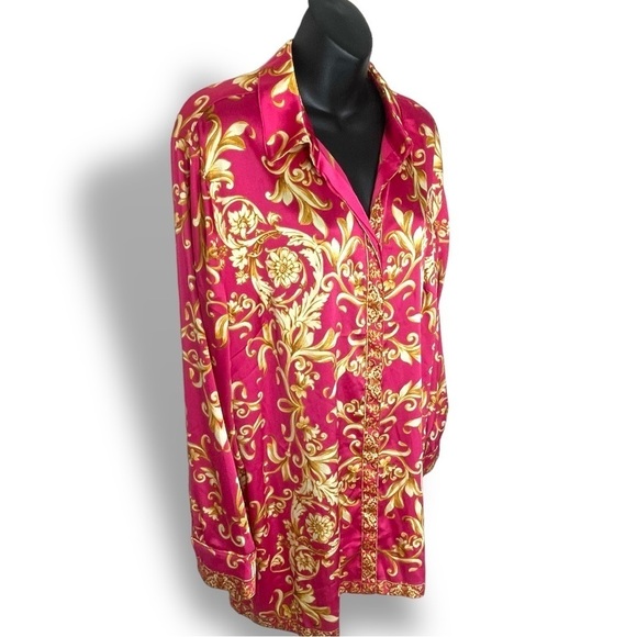Chico’s Ornate-Scroll Print Tunic Pink Gold Size XL/16 (3) - Picture 4 of 16